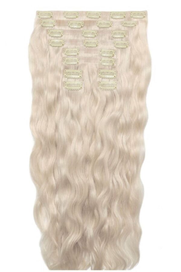 18" BEACH WAVE DOUBLE HAIR SET - Pure Platinum