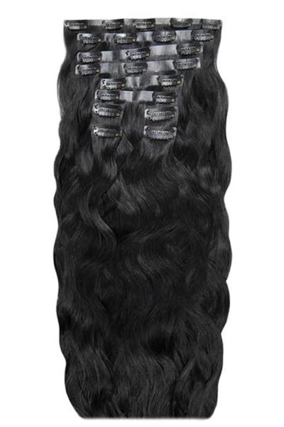 18" BEACH WAVE DOUBLE HAIR SET - JET SET BLACK