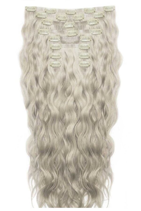 22" BEACH WAVE DOUBLE HAIR SET - Silver