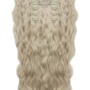 22" Beach Wave Double Hair Set Clip-In Extensions Barley blonde