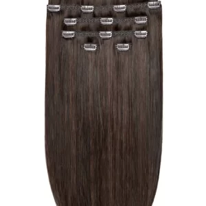 22" Double Hair Set Clip-In Extensions Dark chocolate