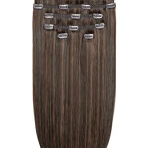 18" Double Hair Set Clip-In Extensions Espresso brown