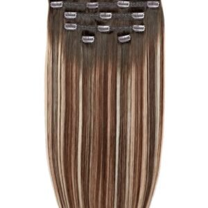 20" Double Hair Set Clip-In Extensions Walnut