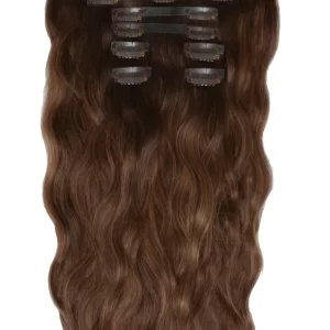 18" Beach Wave Double Hair Set Clip-In Extensions Hot toffee
